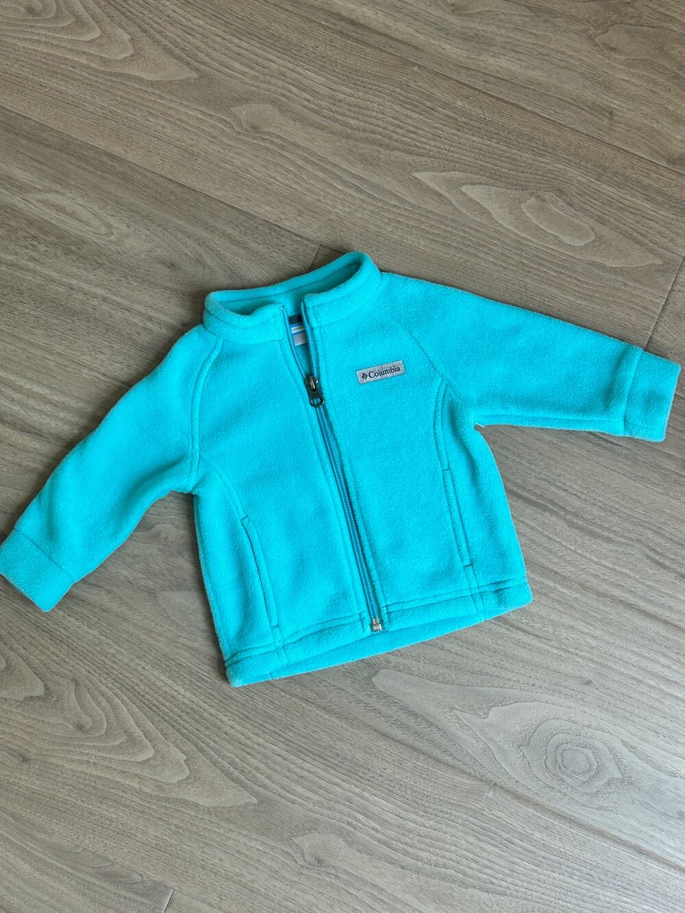 Infant 3/6 Months Columbia Turquoise Fleece Zip Jacket
